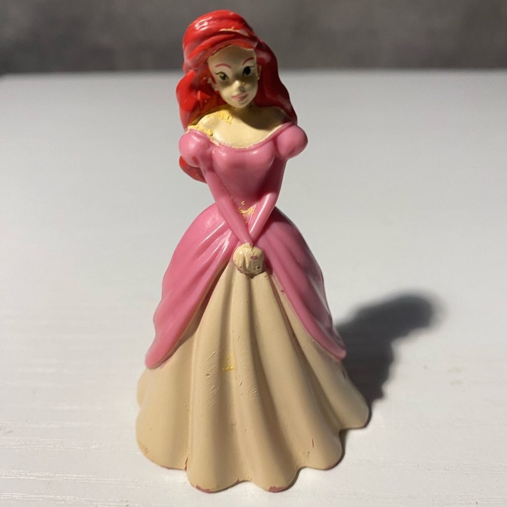 Disney Princess Ariel Pink Dress PVC Figure 3" Little Mermaid Cake Topper 0709D